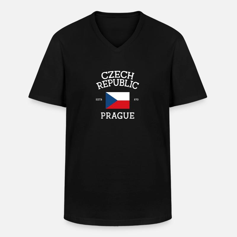 Tschechien - Männer-T-Shirt mit V-Ausschnitt - Schwarz