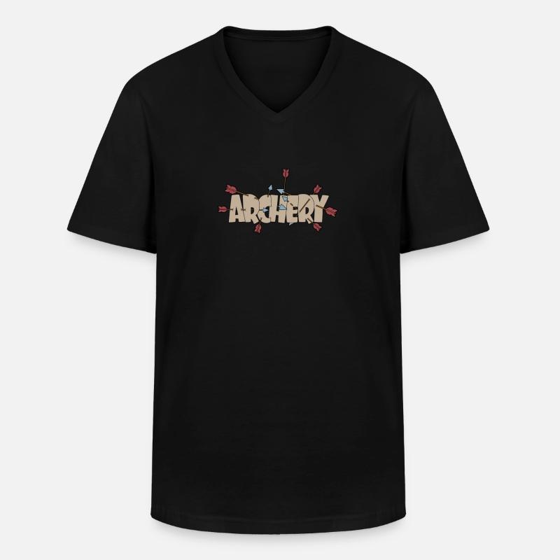 Bogenschießen - Männer-T-Shirt mit V-Ausschnitt - Schwarz