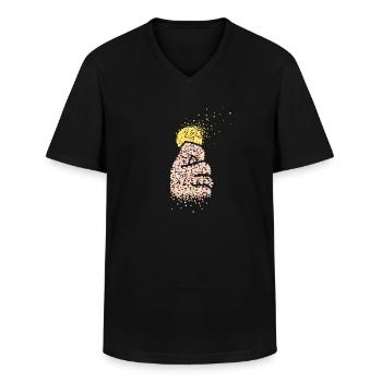 Magie des pièces de monnaie, tours de pièces, magicien amateur, illusionniste - T-shirt col V Homme - noir - Devant - AI Model Male 178 dark (178cm)