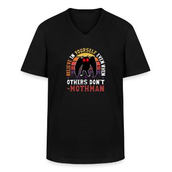 Cryptid Cryptozoology - Men's V-Neck T-Shirt - black - Front - AI Model Male 178 dark (178cm)