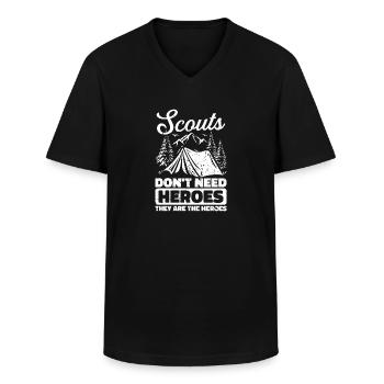 Pfadfinder - Männer-T-Shirt mit V-Ausschnitt - Schwarz - Vorne - AI Model Male 178 dark (178cm)