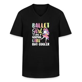 Ballerine - T-shirt col V Homme - noir - Devant - AI Model Male 178 dark (178cm)