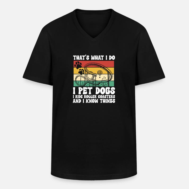 Achterbahn Rollercoaster Freizeitpark - Männer-T-Shirt mit V-Ausschnitt - Schwarz
