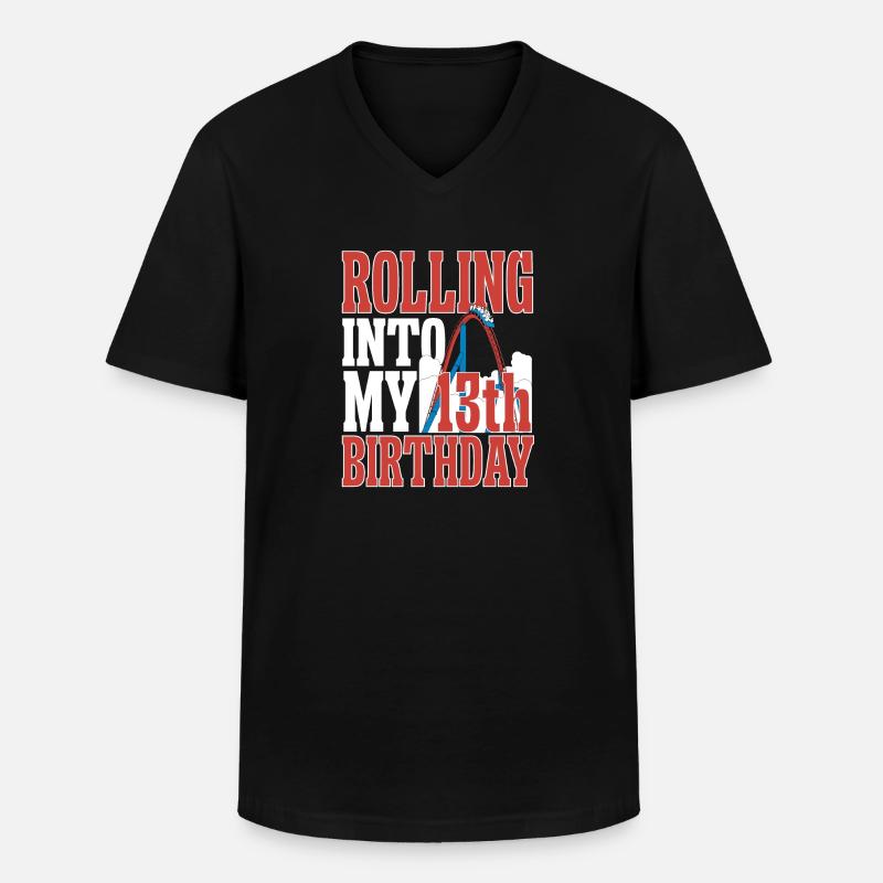 Achterbahn Rollercoaster Freizeitpark - Männer-T-Shirt mit V-Ausschnitt - Schwarz
