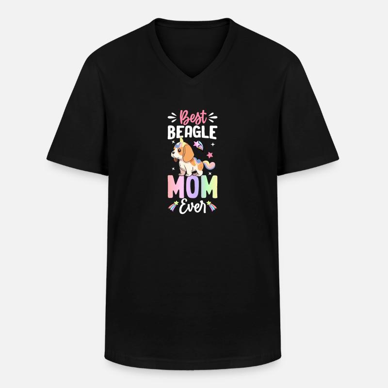 Hund - Männer-T-Shirt mit V-Ausschnitt - Schwarz