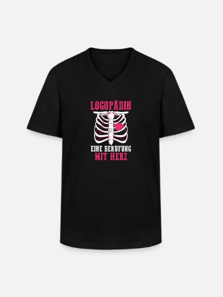 Logopädie Logopädin - Männer-T-Shirt mit V-Ausschnitt - Schwarz