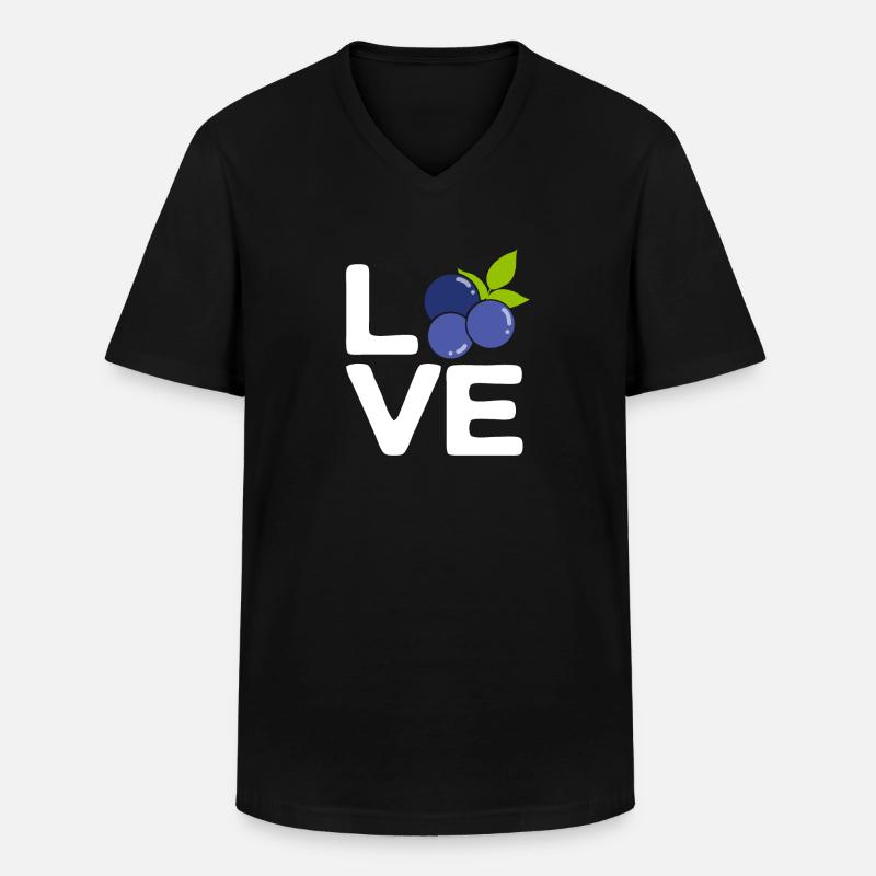 Heidelbeere Frucht Blaubeere - Männer-T-Shirt mit V-Ausschnitt - Schwarz