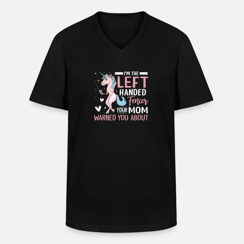 Fechtmädchen - Männer-T-Shirt mit V-Ausschnitt - Schwarz