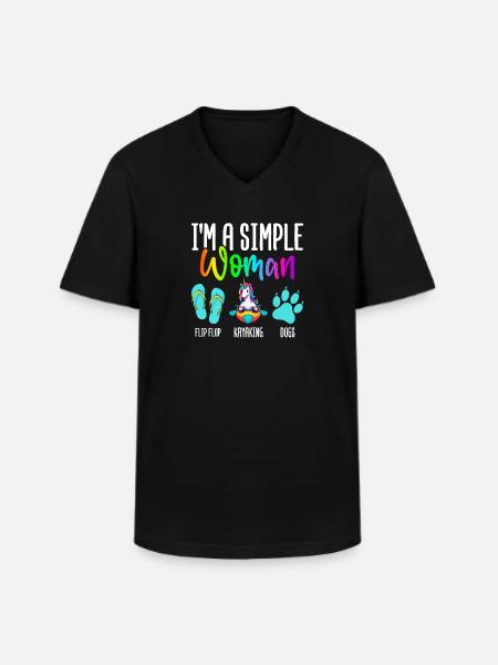 Female kayaker paddling - Men's V-Neck T-Shirt - black