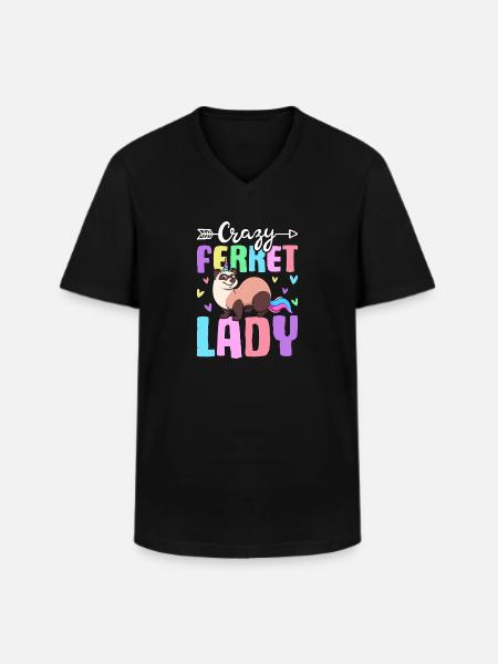 Female Ferret Lover - Men's V-Neck T-Shirt - black