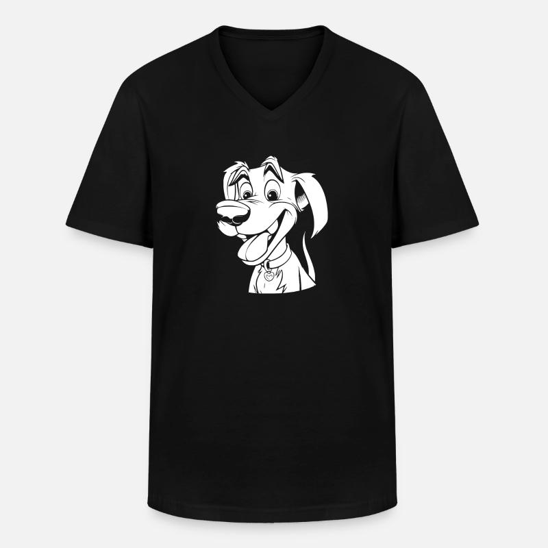Hund Vierbeiner - Männer-T-Shirt mit V-Ausschnitt - Schwarz