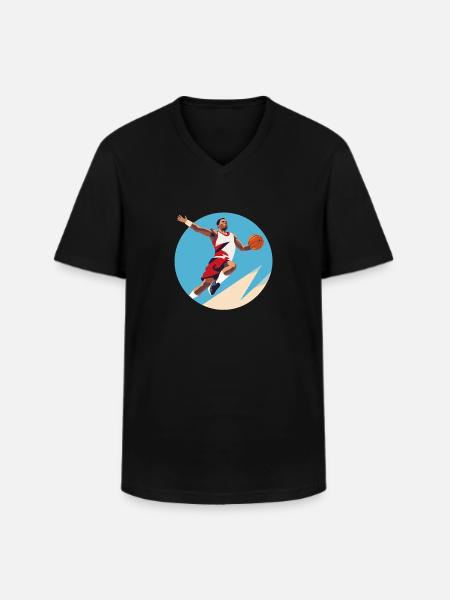 BASKETBALL forever! - Men's V-Neck T-Shirt - black