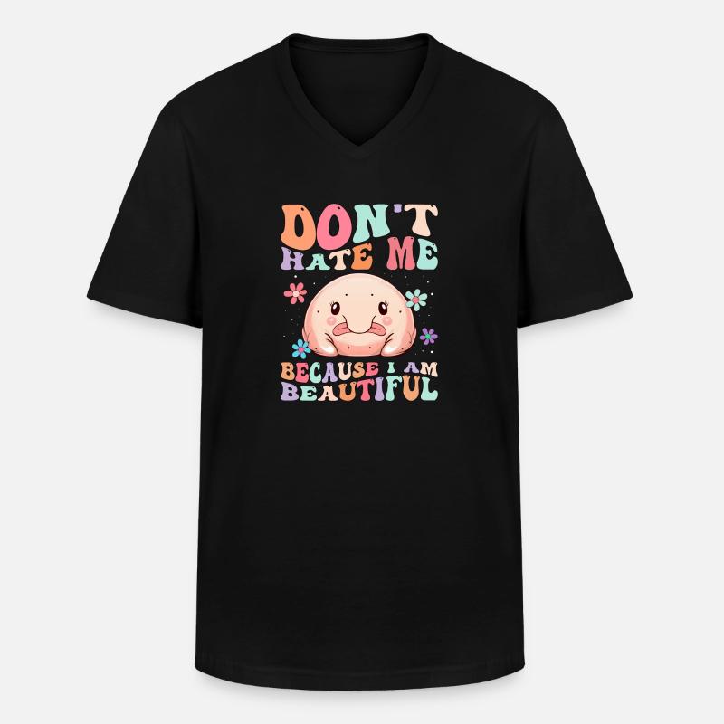 Groovy Blobfisch - Männer-T-Shirt mit V-Ausschnitt - Schwarz