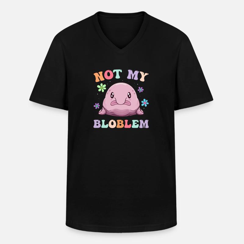 Groovy Blobfisch - Männer-T-Shirt mit V-Ausschnitt - Schwarz