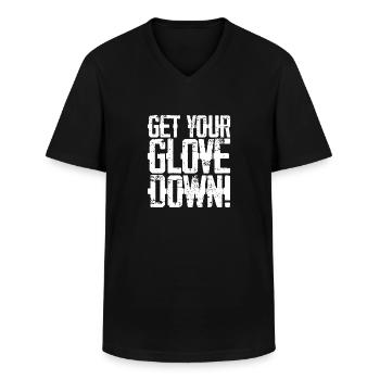 Descendez votre gant 3 - T-shirt col V Homme - noir - Devant - AI Model Male 178 dark (178cm)