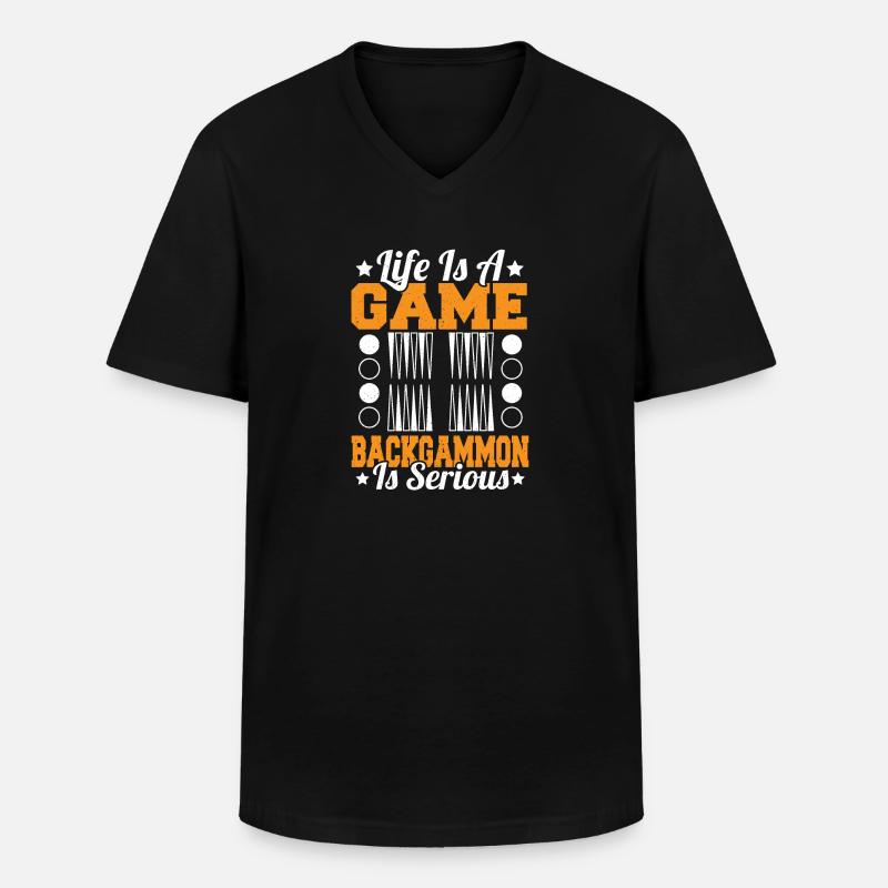 Backgammon - T-shirt col V Homme - noir