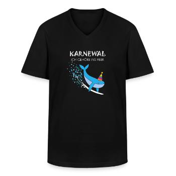 Carnival, Confetti, Surfing, Surfboard, Waves, Surfing - Men's V-Neck T-Shirt - black - Front - AI Model Male 178 dark (178cm)