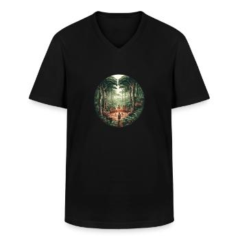 Rainforest Ayahuasca Ceremony - Männer-T-Shirt mit V-Ausschnitt - Schwarz - Vorne - AI Model Male 178 dark (178cm)
