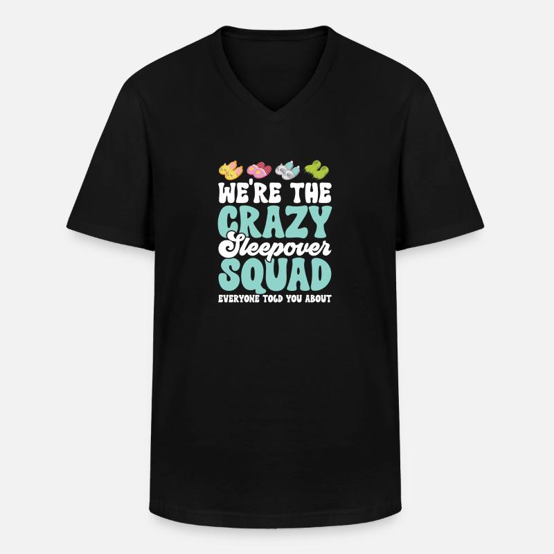 Übernachtungsparty Pyjama Pyjamaparty - Männer-T-Shirt mit V-Ausschnitt - Schwarz