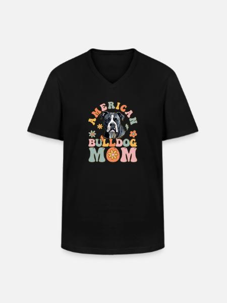 Groovy Bulldog Lover - Men's V-Neck T-Shirt - black