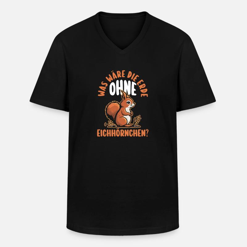 Eichhörnchen - Männer-T-Shirt mit V-Ausschnitt - Schwarz