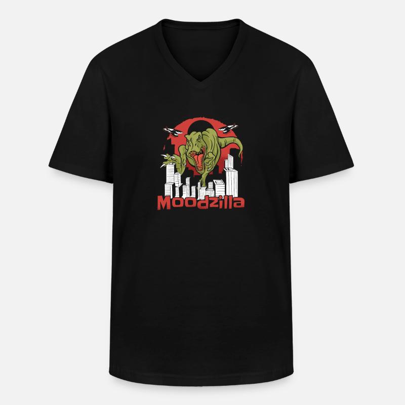 Dinosaurier T Rex Witzig - Männer-T-Shirt mit V-Ausschnitt - Schwarz