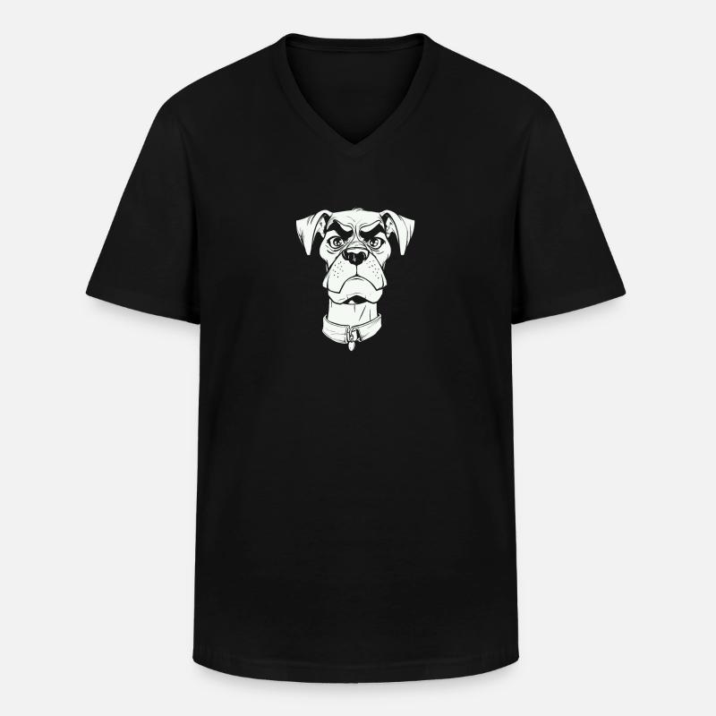 Hund Vierbeiner Lustig - Männer-T-Shirt mit V-Ausschnitt - Schwarz