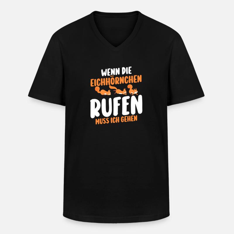 Eichhörnchen - Männer-T-Shirt mit V-Ausschnitt - Schwarz