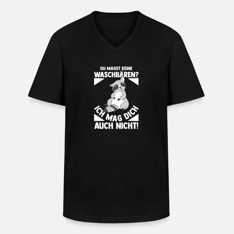 Waschbär - Männer-T-Shirt mit V-Ausschnitt - Schwarz