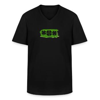 Irischer Stolz Kleeblatt Heiliger Irland - Männer-T-Shirt mit V-Ausschnitt - Schwarz - Vorne - AI Model Male 178 dark (178cm)