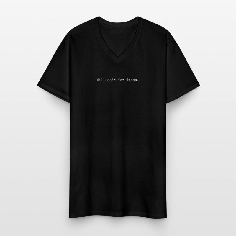 Tacos For Code – Clever Programmer Design Men's V-Neck T-Shirt