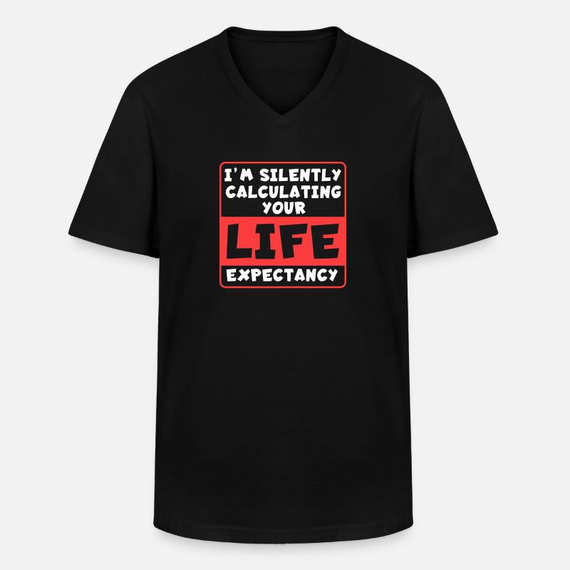 Lebenserwartung - Männer-T-Shirt mit V-Ausschnitt - Schwarz