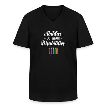 Fähigkeiten Überwiegen Behinderungen - Männer-T-Shirt mit V-Ausschnitt - Schwarz - Vorne - AI Model Male 178 dark (178cm)