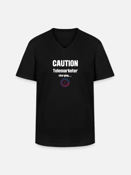Attention teleseller fees - Men's V-Neck T-Shirt - black