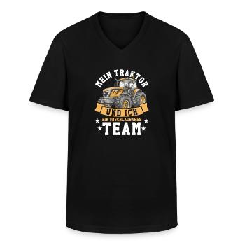 Landwirt Ackerbauer Traktor - Männer-T-Shirt mit V-Ausschnitt - Schwarz - Vorne - AI Model Male 178 dark (178cm)