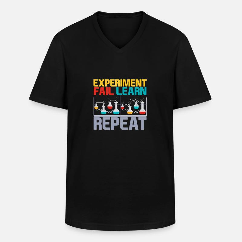 Experiment Fail Learn Repeat 4 - Men's V-Neck T-Shirt - black