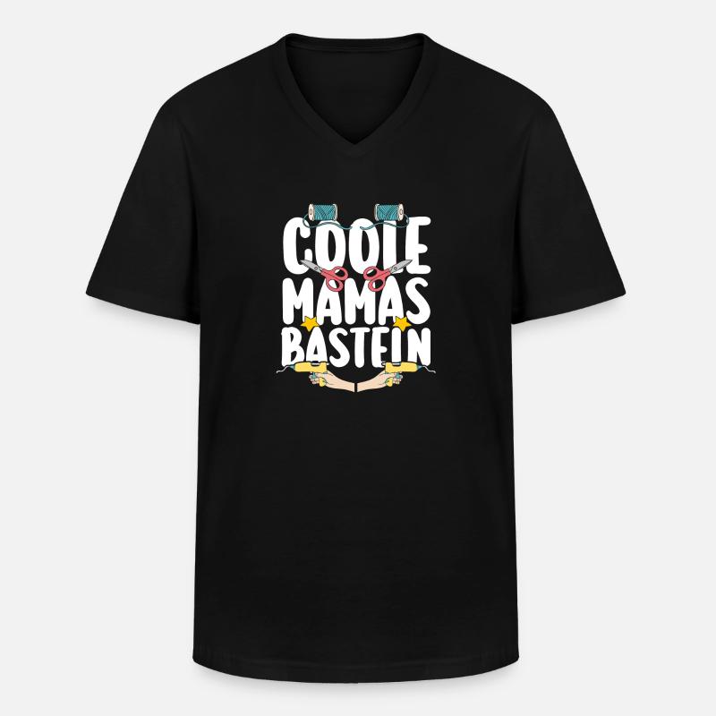 Mama Mutter Bastler Basteln - Männer-T-Shirt mit V-Ausschnitt - Schwarz