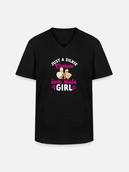 Seidenhuhn Silkie Chicken - Men's V-Neck T-Shirt - black
