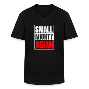 Asian American Pacific Islander AAPI - Men's V-Neck T-Shirt - black - Front - AI Model Male 178 dark (178cm)