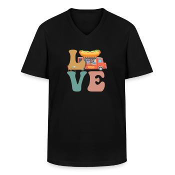 Camion de nourriture - T-shirt col V Homme - noir - Devant - AI Model Male 178 dark (178cm)
