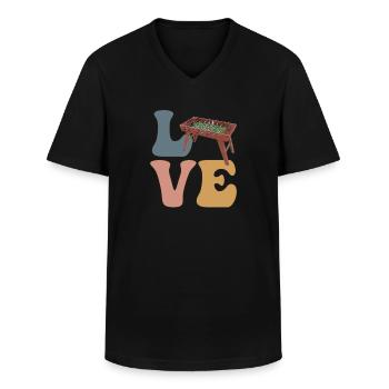 Joueur de baby-foot Baby-foot - T-shirt col V Homme - noir - Devant - AI Model Male 178 dark (178cm)
