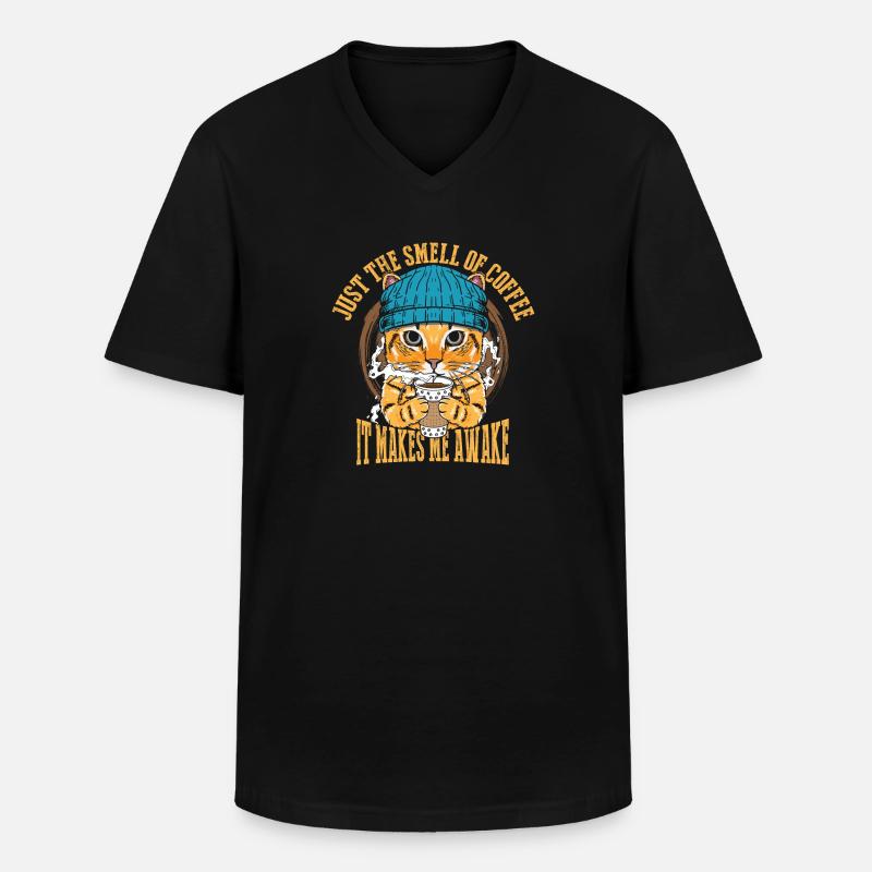 Nur Der Geruch Von Kaffee - Männer-T-Shirt mit V-Ausschnitt - Schwarz