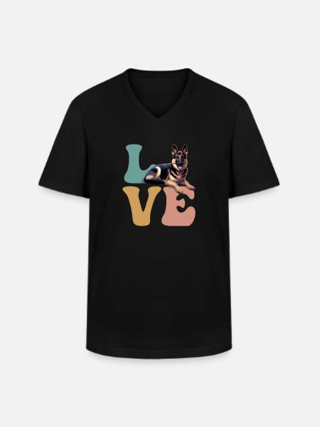 German Shepherd Lover - Men's V-Neck T-Shirt - black