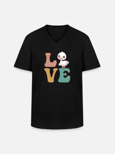 Cute Goose Duck Geese - Men's V-Neck T-Shirt - black