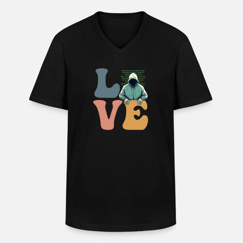 Hacker Hacking Cybersicherheit Anonym - Männer-T-Shirt mit V-Ausschnitt - Schwarz