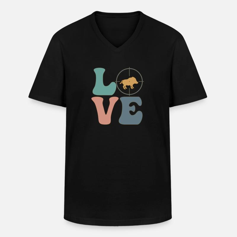 Hog Hunter Schweinejagd - Männer-T-Shirt mit V-Ausschnitt - Schwarz