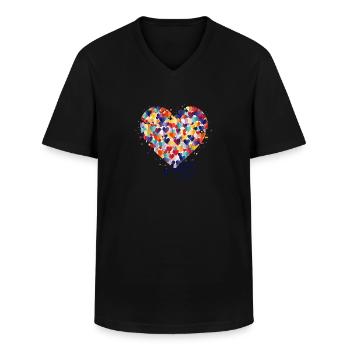 Köln Karneval Alaaf Jeck Party Konfetti Herz - Männer-T-Shirt mit V-Ausschnitt - Schwarz - Vorne - AI Model Male 178 dark (178cm)