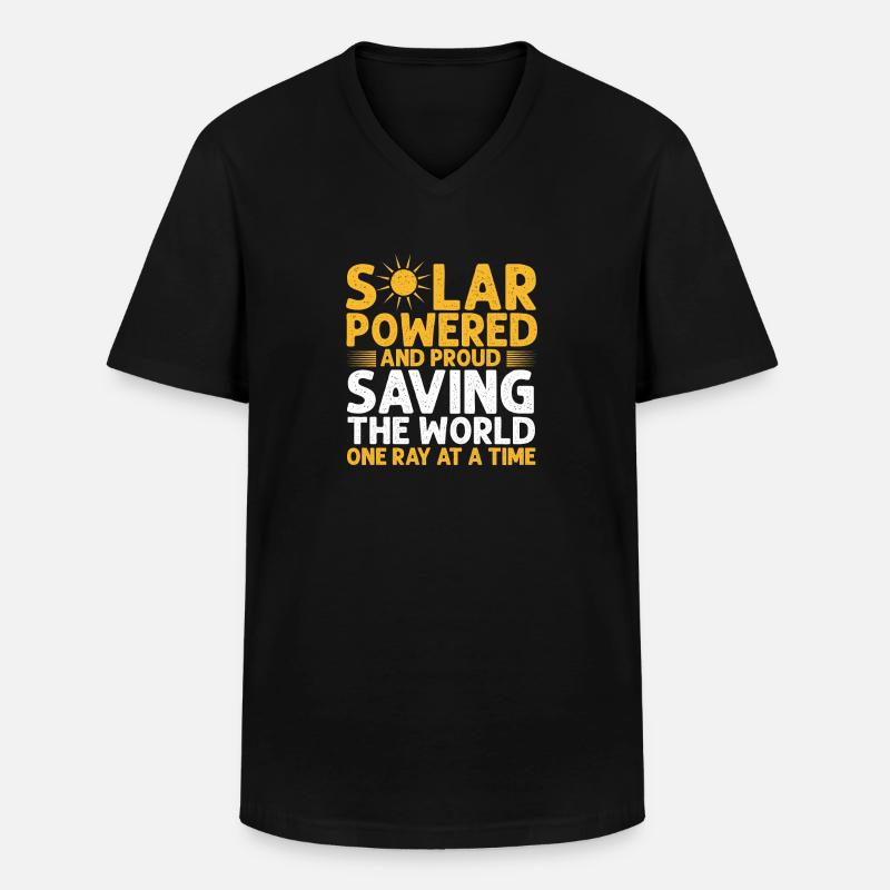 Solarmodul Solarenergie Solarstrom - Männer-T-Shirt mit V-Ausschnitt - Schwarz