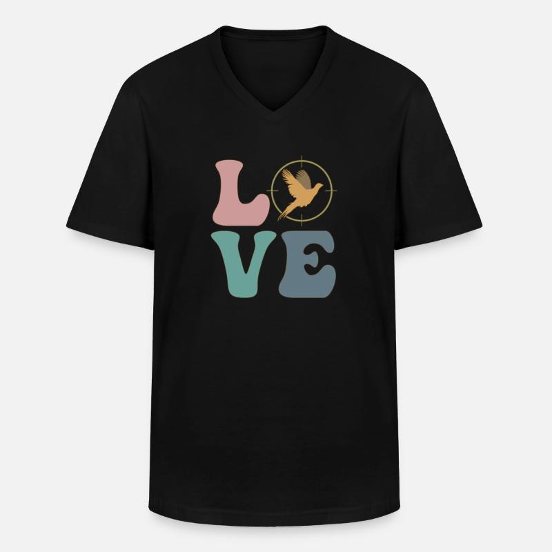 Fasanenjagd Fasanenvogeljäger - Männer-T-Shirt mit V-Ausschnitt - Schwarz