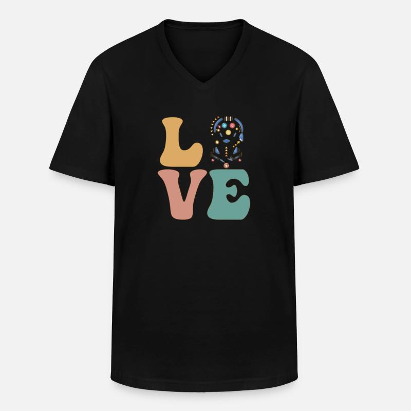 Pinball Arcade Spiel - Männer-T-Shirt mit V-Ausschnitt - Schwarz